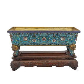 Imperial Chinese Cloisonne Tabletop Ice Chest