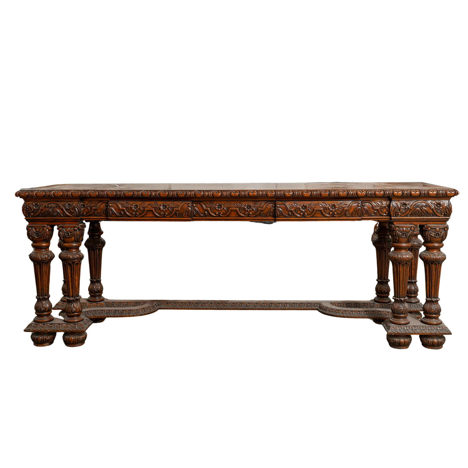 Large Finely Carved Wood Console Table (1 of 12)