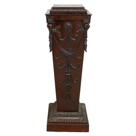 19th C. French Empire Ebonized Wood Pedestal