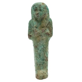 Large Egyptian Blue Faience Ushabti