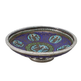 Champleve Enamel and Silver Gemellion Dish (Hand Basin)