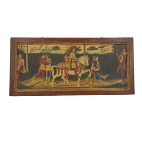 Italian Medieval Tempura Bridal Chest (Cassone) Panel