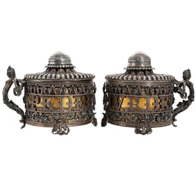 Pair of Royal Silver Presentation Hidges Containers