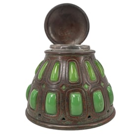 Tiffany Studios Bronze Blowout Inkwell