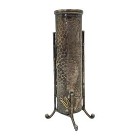 Antique Tiffany & Co. Sterling Silver Japonisme Bamboo Bud Vase