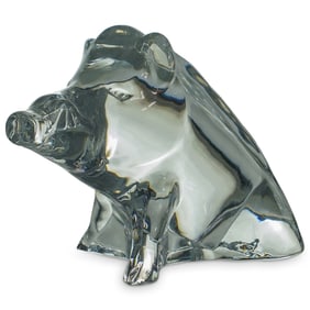 Baccarat Crystal Boar Figurine