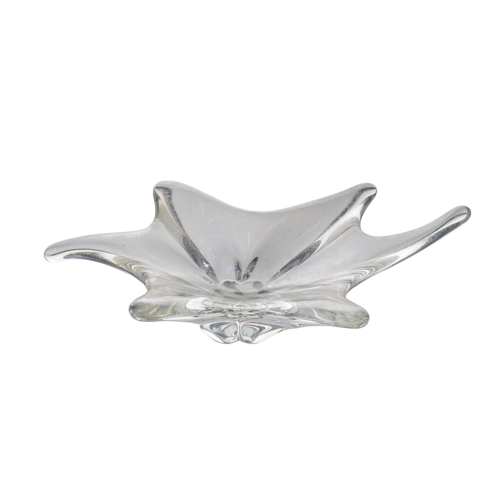 Baccarat Freeform Crystal Bowl: Baccarat Freeform Crystal Bowl 20th c., France Clear crystal splash bowl. Baccarat France mark acid etched on the underside. H: 4" W: 9.25" L: 13"