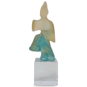 Daum Limited Ed. "Dancing Monk" Pate de Verre Crystal Sculpture