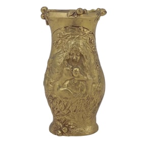 French Art Nouveau Charles Korschann Dore Bronze Figural Vase