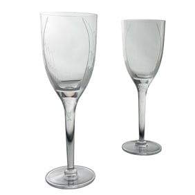 Lalique Crystal Angel Champagne Flutes