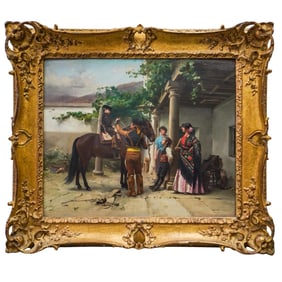 Jules Worms (French, 1832-1924) Oil On Board Painting