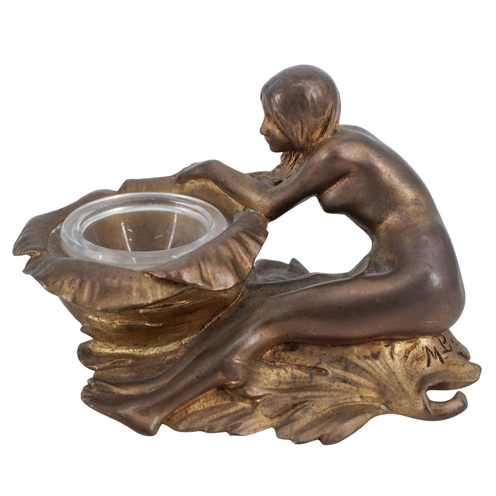 Maurice Bouval (French, 1863-1916) Art Nouveau Figural Ink Well (1 of 10)