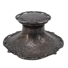 Antique English Sterling Silver Inkwell