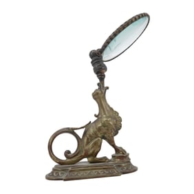 Antique Bronze Gryphon Looking Glass