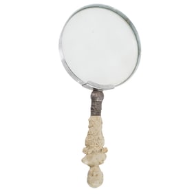Renaissance Revival Carved Bone Looking Glass
