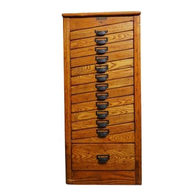 Hamilton Manufacturing Co. Wooden Printer's Cabinet