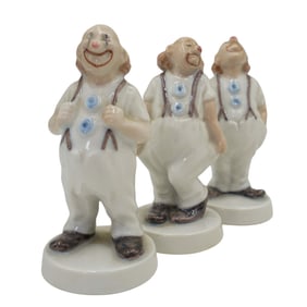 (3 pcs) Bing and Grondahl Copenhagen Porcelain Clown Figures