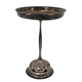 Antique German 800 Silver Hand Hammered Footed Compote