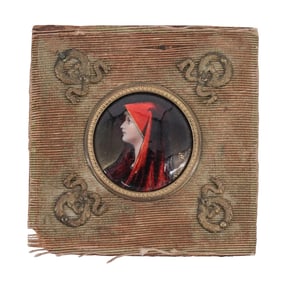 Limoges After Jean-Jacques Henner Copper Portrait of Saint Fabiola