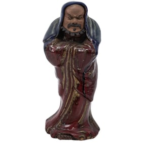 Antique Chinese Shiwan Pottery Monk Figurine