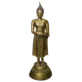 Large Bronze Standing Buddha Statue
