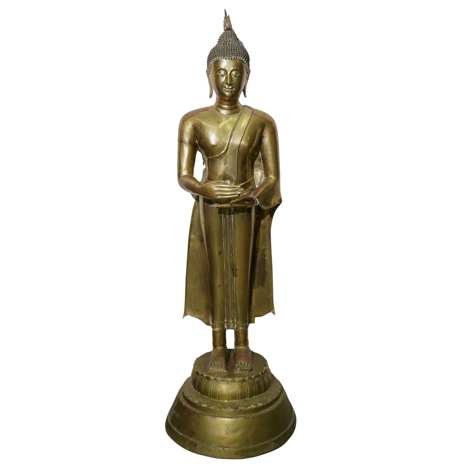 Large Bronze Standing Buddha Statue (1 of 6)