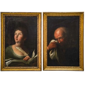 Pair of 19th Century Oil on Canvas Portraits