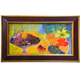 Vintage Signed Mixed Media Still Life Painting