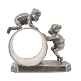 Victorian Simpson Hall Miller & Co. Elves Silver Plated Napkin Ring