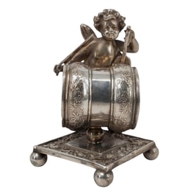 Meriden B. Company Silver Plated Cupid Napkin Ring