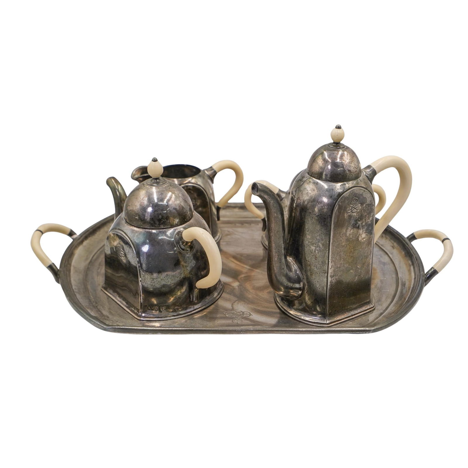 (5 pcs) English Silver Plated Tea Set (1 of 20)