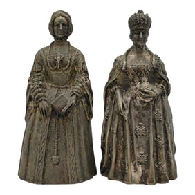 Pair of Gorham Silver Plated Queens Figural Bells