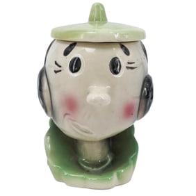 Vintage American 'Olive Oyl' Glazed Ceramic Cookie Jar