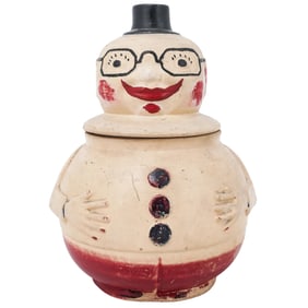 1920's Rare American Bisque Roly Poly Brownie Cookie Jar