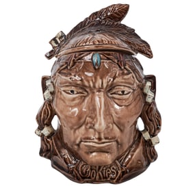 1950s McCoy Pottery American Indian Chief Ceramic Cookie Jar
