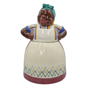 1940's Brayton Laguna Pottery Co. Mammy Black Americana Ceramic Cookie Jar
