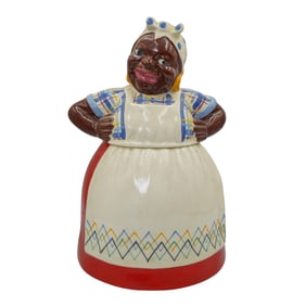 1940's Brayton Laguna Pottery Mammy Black Americana Ceramic Cookie Jar