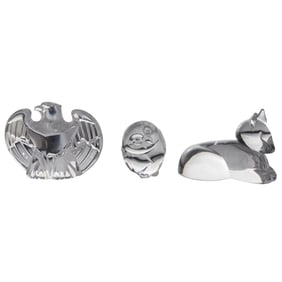 (3 pcs) Steuben Crystal Figurines