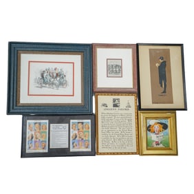 (6 Pc) Assorted Illustrations Prints Grouping