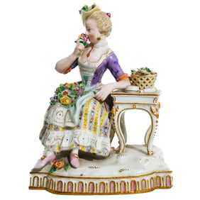 Meissen "Senses" Series "Smell" Rococo-Style Porcelain Figure