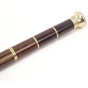 Van Cort Varnished Wood Walking Stick Telescope