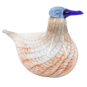 Iittala Art Glass Dove Bird Sculpture By Oiva Toikka