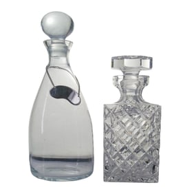 (2 Pc) Crystal Glass Decanters