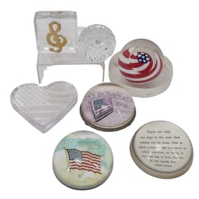 (7 pcs) Assorted Glass Paperweights