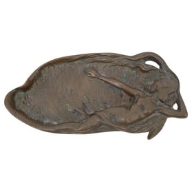 Art Nouveau Austrian Bronze Mermaid Tray