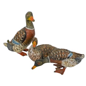 (3 pcs) Austrian Cold Painted Bronze Duck Figurines