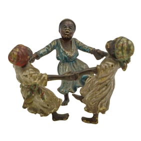 Austrian Cold Painted Bronze Dancing Children Figurine