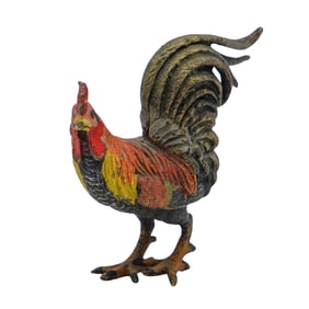 Austrian Cold Painted Lead Rooster Figurine
