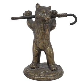 Antique Austrian Bronze Bear Pocket Watch Stand