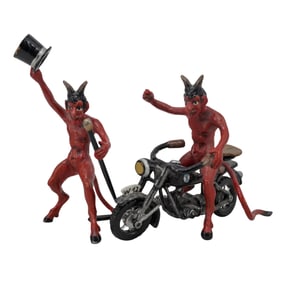 Pair of Austrian Cold Painted Bronze Devils